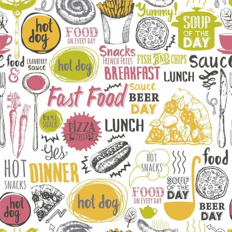 Papel de Parede Adesivo Fast Food 342703997 - Papel na Parede