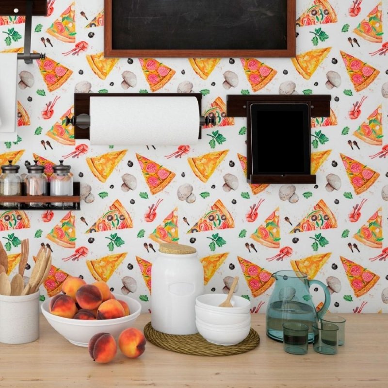 Papel de Parede Adesivo Fatias de Pizza N013290 - Papel na Parede
