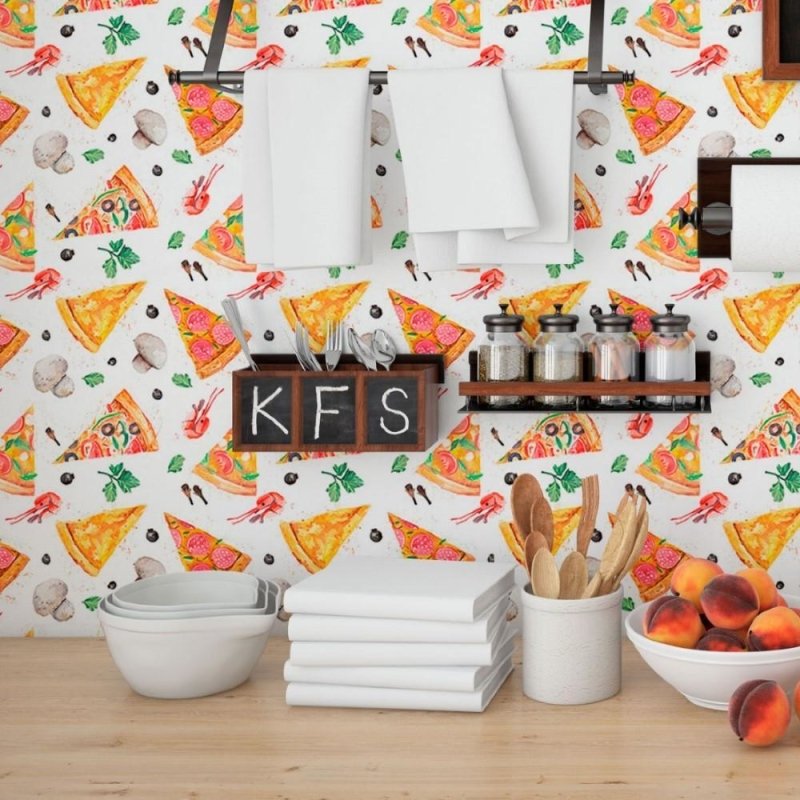 Papel de Parede Adesivo Fatias de Pizza N013290 - Papel na Parede