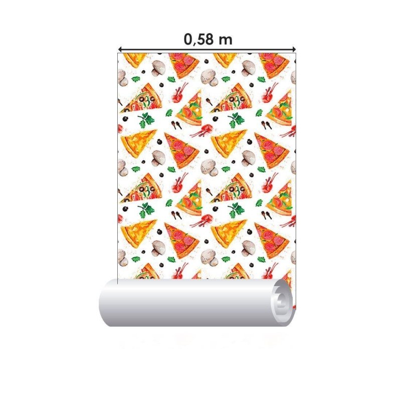 Papel de Parede Adesivo Fatias de Pizza N013290 - Papel na Parede
