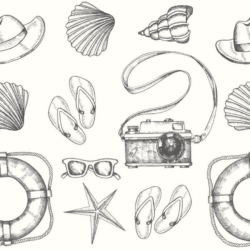 Papel de Parede Adesivo Férias Colorir N015130 - Papel na Parede