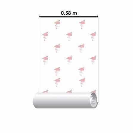 Papel de Parede Adesivo Flamingo Rosa 52472 - Papel na Parede
