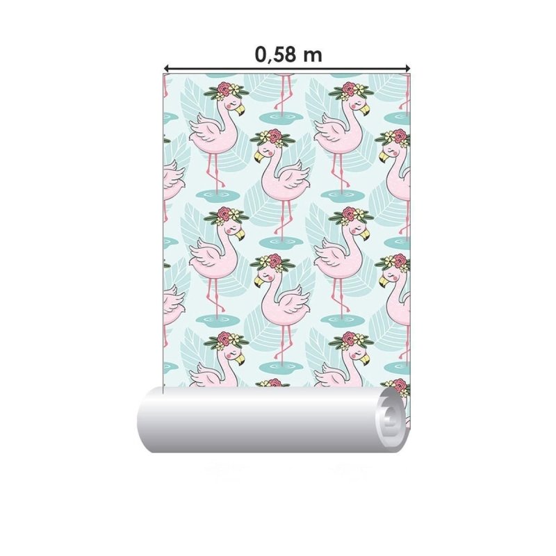 Papel de Parede Adesivo Flamingos para as Crianças N09086 - Papel na Parede