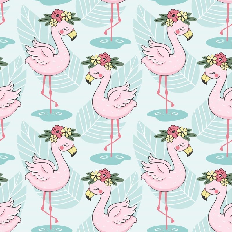 Papel de Parede Adesivo Flamingos para as Crianças N09086 - Papel na Parede