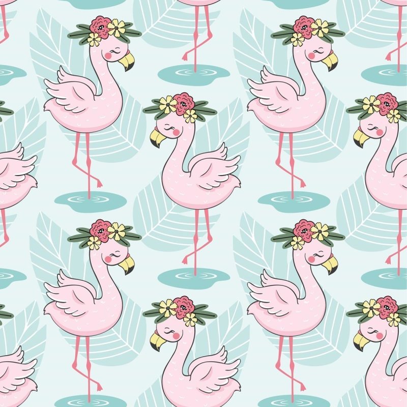 Papel de Parede Adesivo Flamingos para as Crianças N09086 - Papel na Parede