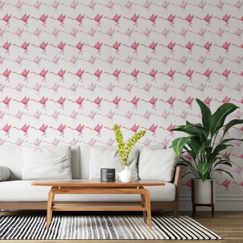 Papel de Parede Adesivo flamingos Saltitantes N03119 - Papel na Parede
