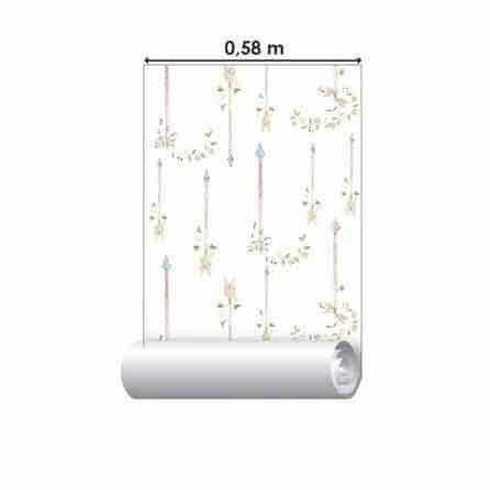 Papel de Parede Adesivo Flecha Flores Folhas 291804875 - Papel na Parede