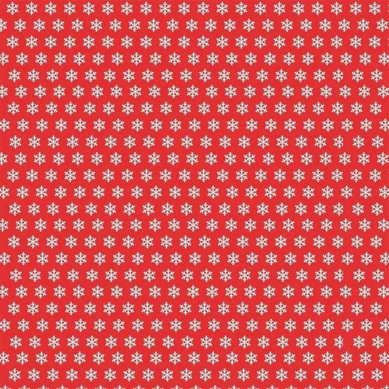 Papel de Parede Adesivo Floco De Neve Natalino Vermelho 847596225 - Papel na Parede