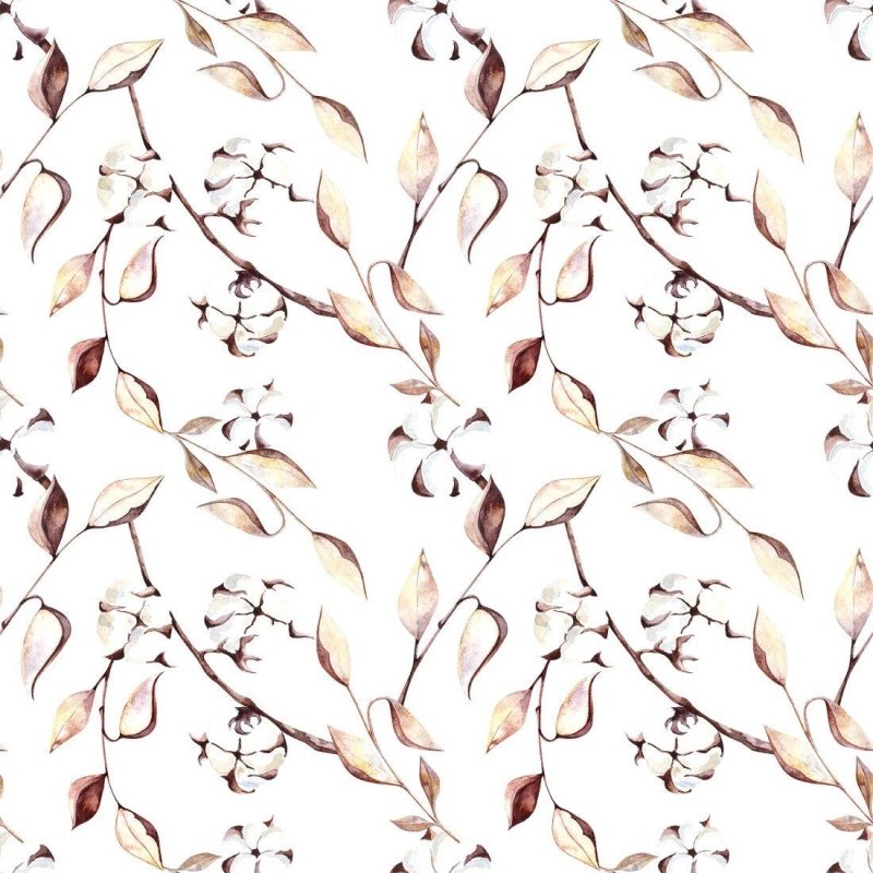 Papel de Parede Adesivo Flor de Algodão N015137 - Papel na Parede