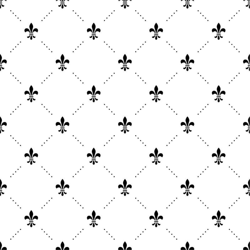 Papel de Parede Adesivo Flor-de-Lis Minimalista P&B N09009 - Papel na Parede