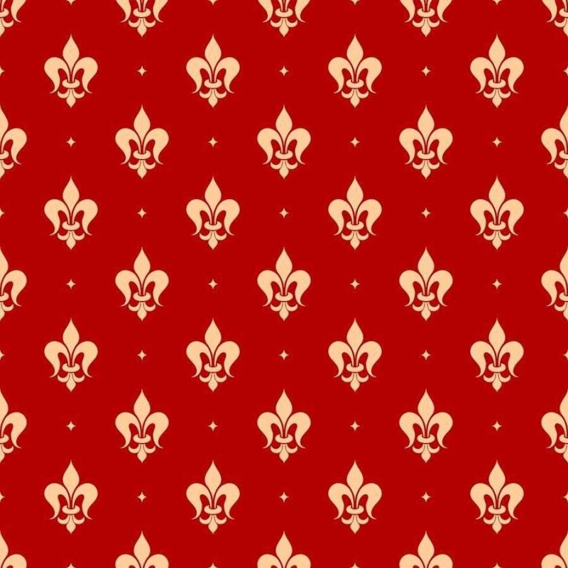 Papel de Parede Adesivo Flor-de-Lis Vermelho N06114 - Papel na Parede