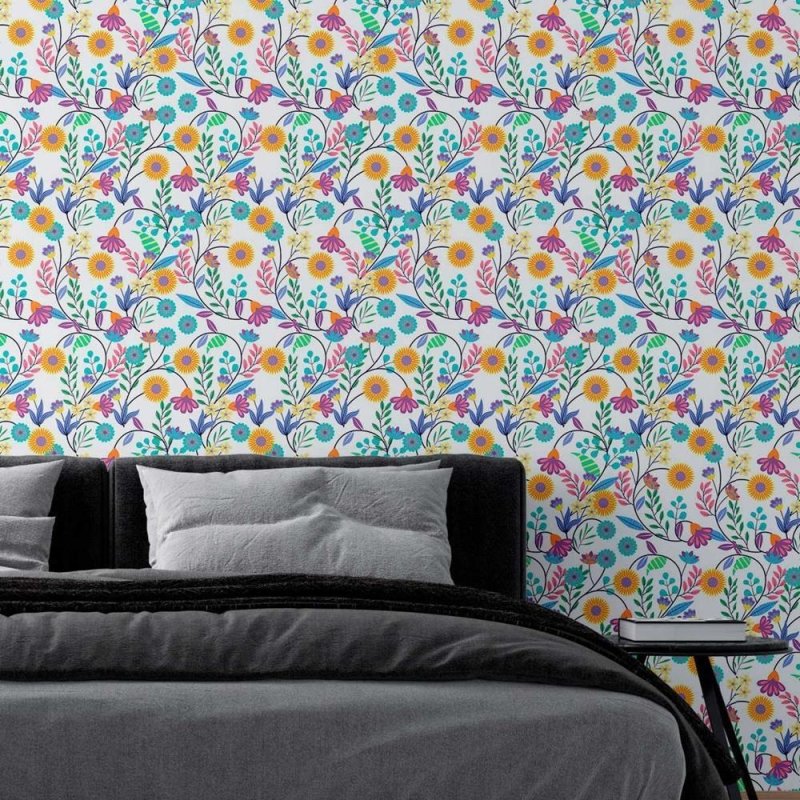 Papel de Parede Adesivo Florais vibrantes N08160 - Papel na Parede