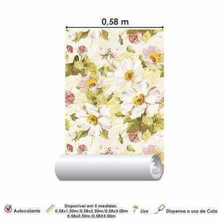 Papel de Parede Adesivo Floral 108206663 - Papel na Parede