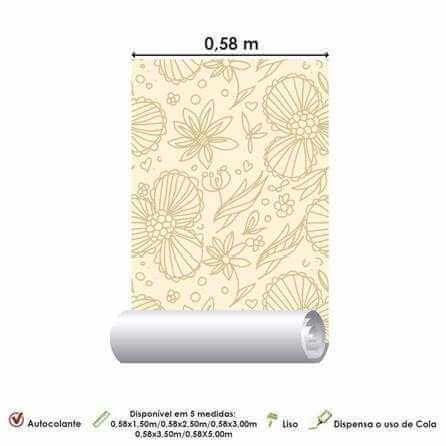 Papel de Parede Adesivo Floral 1249 - Papel na Parede
