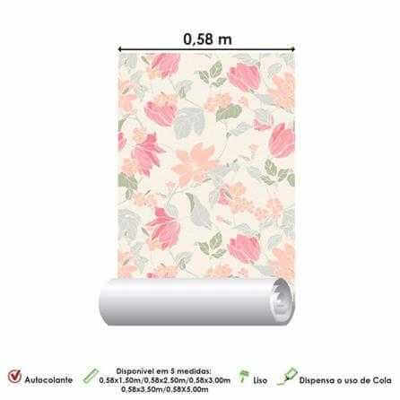 Papel de Parede Adesivo Floral 288936218 - Papel na Parede