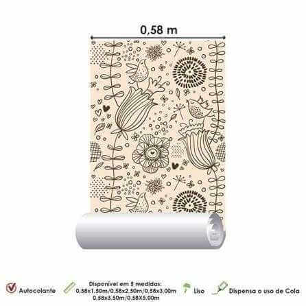Papel de Parede Adesivo Floral 502 - Papel na Parede