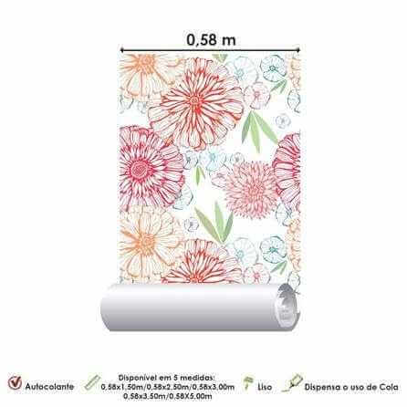 Papel de Parede Adesivo Floral 7 - Papel na Parede