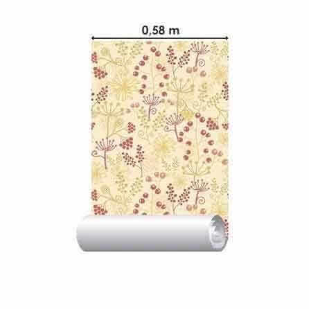 Papel de Parede Adesivo Floral Amarelo 120234430 - Papel na Parede