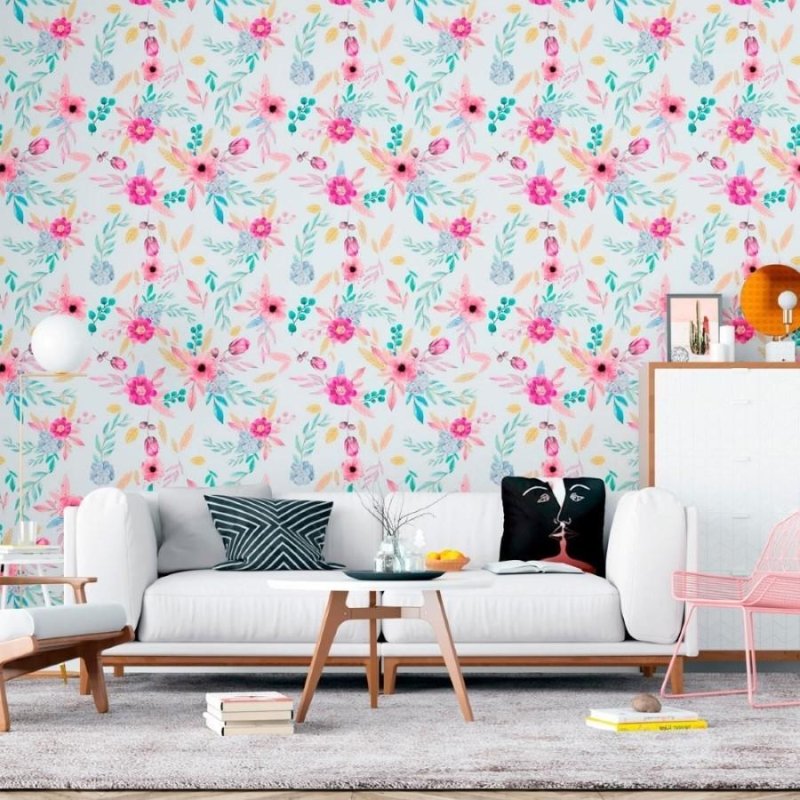 Papel de Parede Adesivo Floral Aquarela N011141 - Papel na Parede