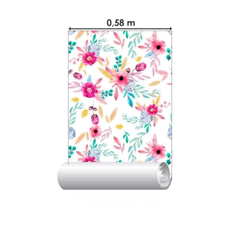 Papel de Parede Adesivo Floral Aquarela N011141 - Papel na Parede