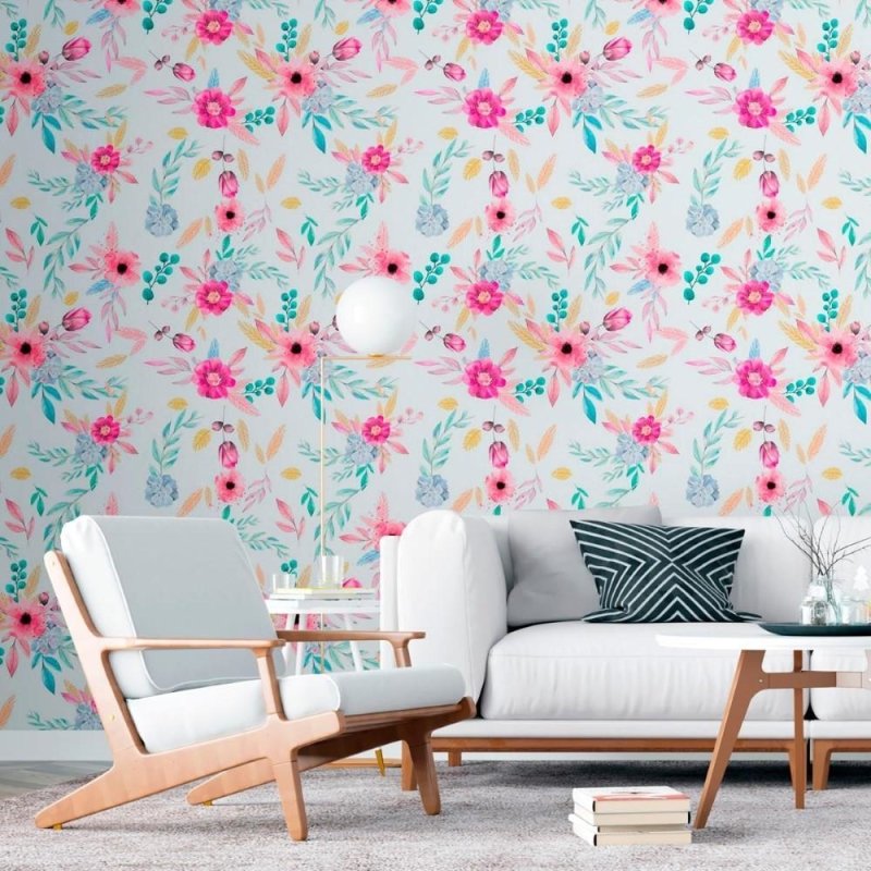 Papel de Parede Adesivo Floral Aquarela N011141 - Papel na Parede
