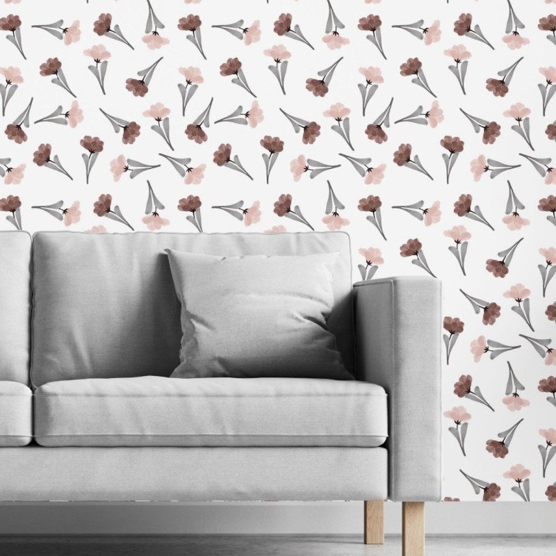 Papel de Parede Adesivo Floral Aquarela N019078 - Papel na Parede