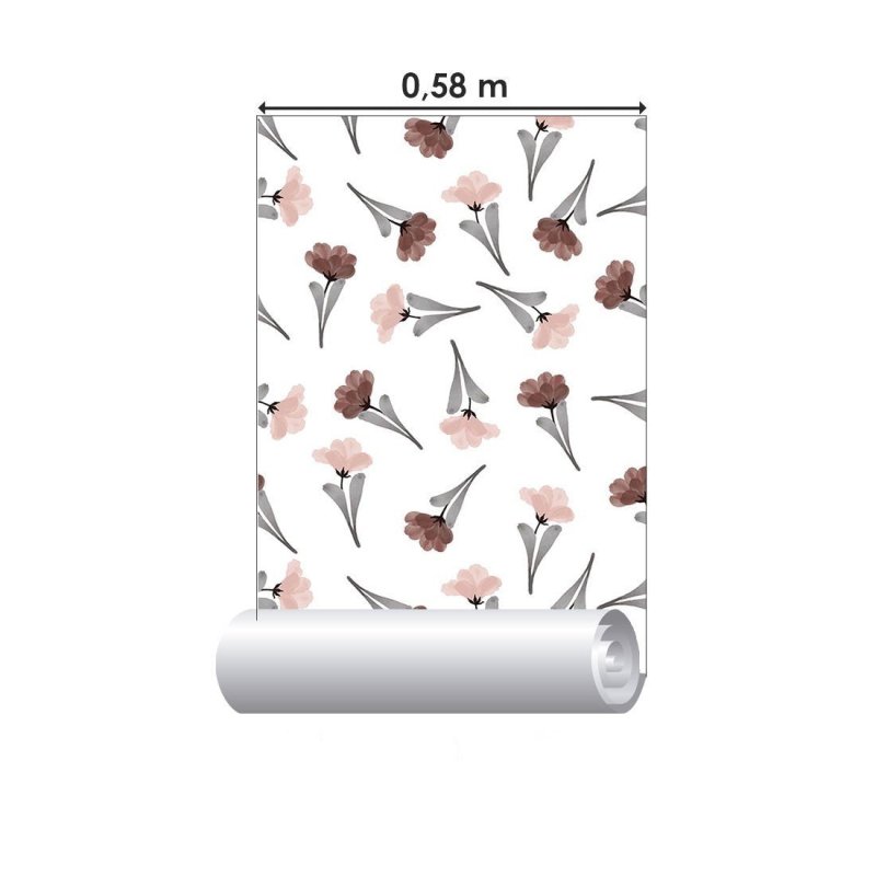 Papel de Parede Adesivo Floral Aquarela N019078 - Papel na Parede