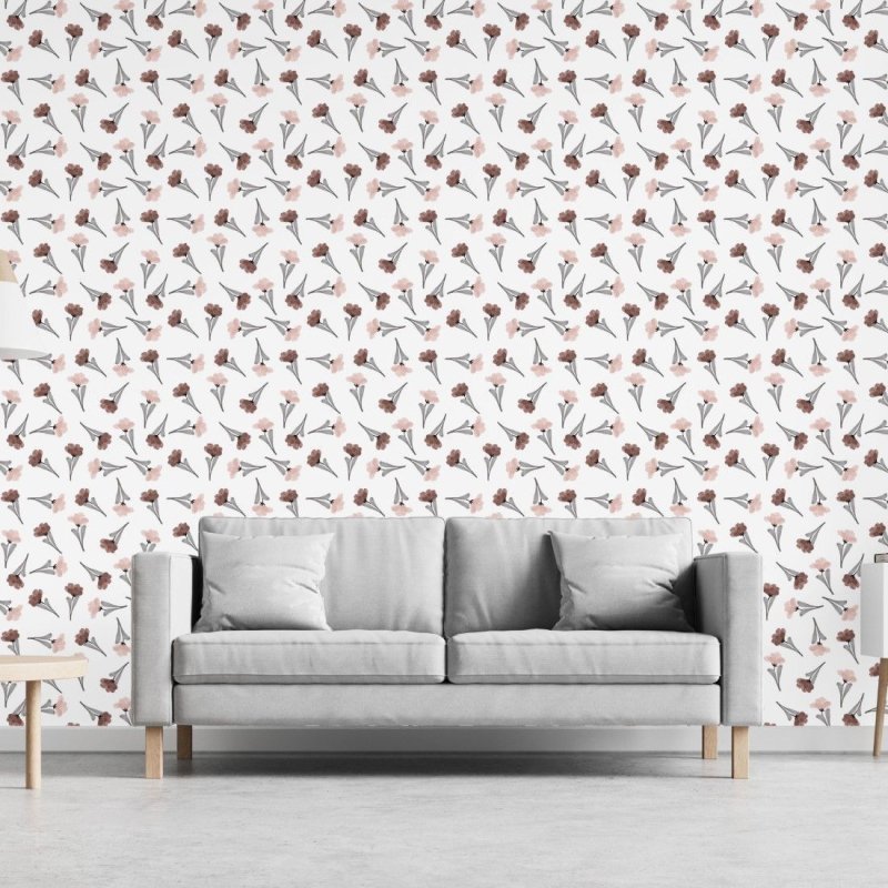 Papel de Parede Adesivo Floral Aquarela N019078 - Papel na Parede