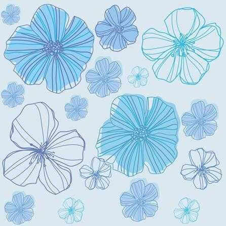 Papel de Parede Adesivo Floral Azul 210186 - Papel na Parede