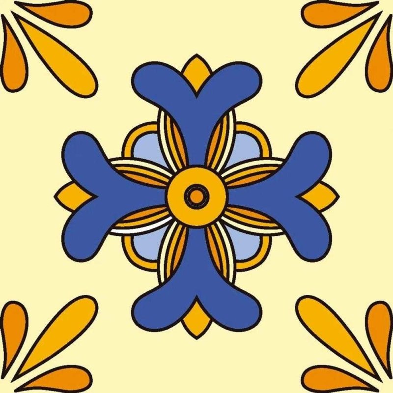Papel de Parede Adesivo Floral Azul e Amarelo 561248339 - Papel na Parede