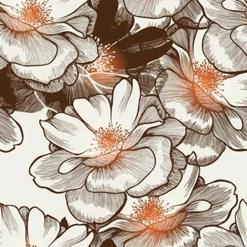 Papel de Parede Adesivo Floral Branco 113954248 - Papel na Parede