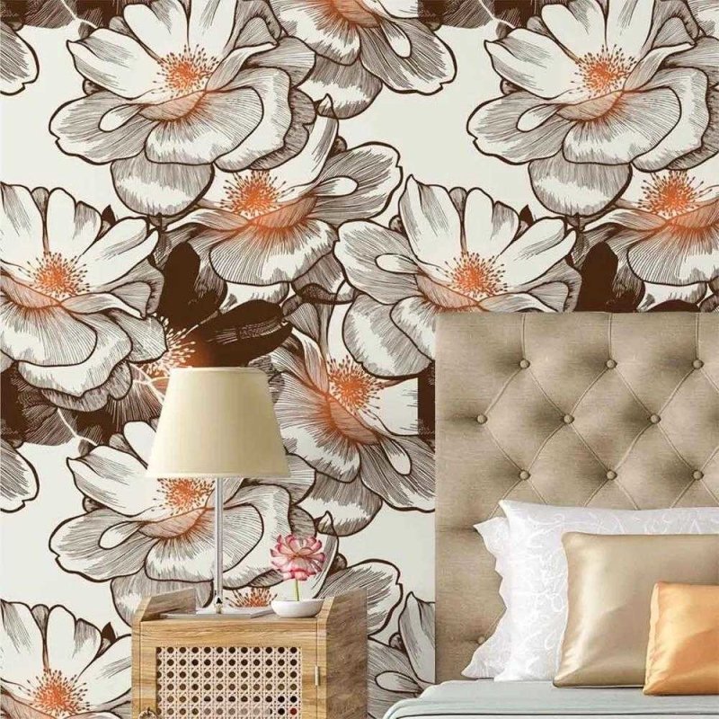 Papel de Parede Adesivo Floral Branco 113954248 - Papel na Parede