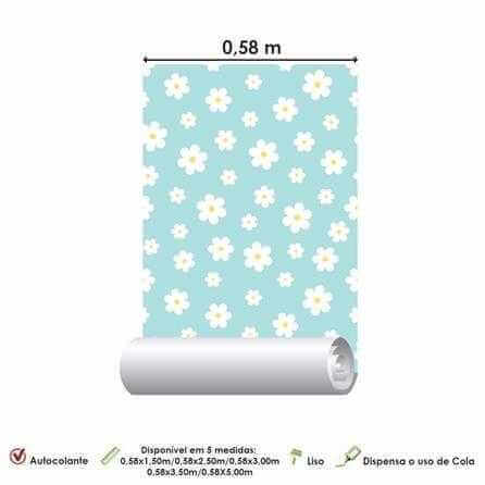 Papel de Parede Adesivo Floral Branco 326608565 - Papel na Parede