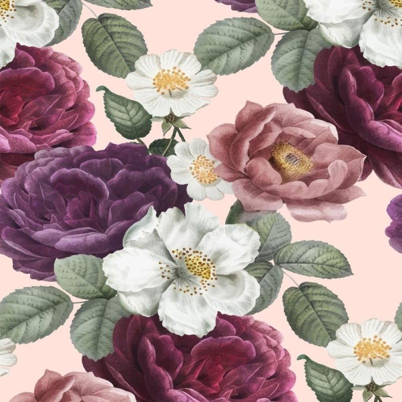 Papel de Parede Adesivo floral clássico N014125 - Papel na Parede