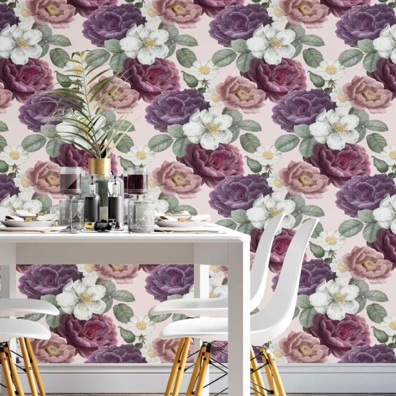 Papel de Parede Adesivo floral clássico N014125 - Papel na Parede