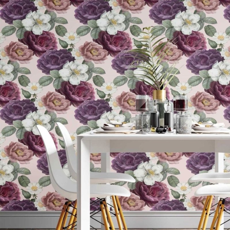 Papel de Parede Adesivo floral clássico N014125 - Papel na Parede