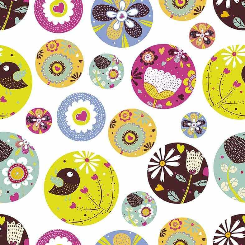 Papel de Parede Adesivo Floral Colorido 0172 - Papel na Parede