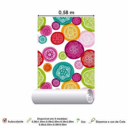 Papel de Parede Adesivo Floral Colorido 107909999 - Papel na Parede