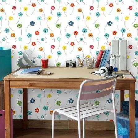 Papel de Parede Adesivo Floral Colorido 212587081 - Papel na Parede