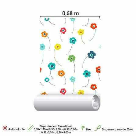 Papel de Parede Adesivo Floral Colorido 212587081 - Papel na Parede