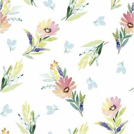 Papel de Parede Adesivo Floral Colorido 289063127 - Papel na Parede