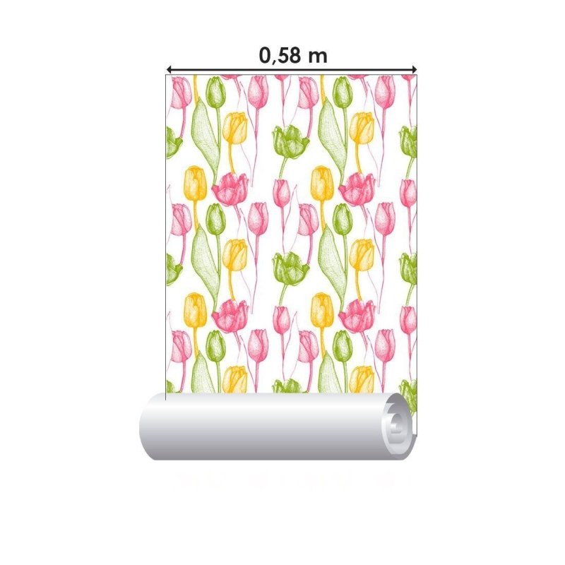 Papel de Parede Adesivo Floral Colorido N012117 - Papel na Parede