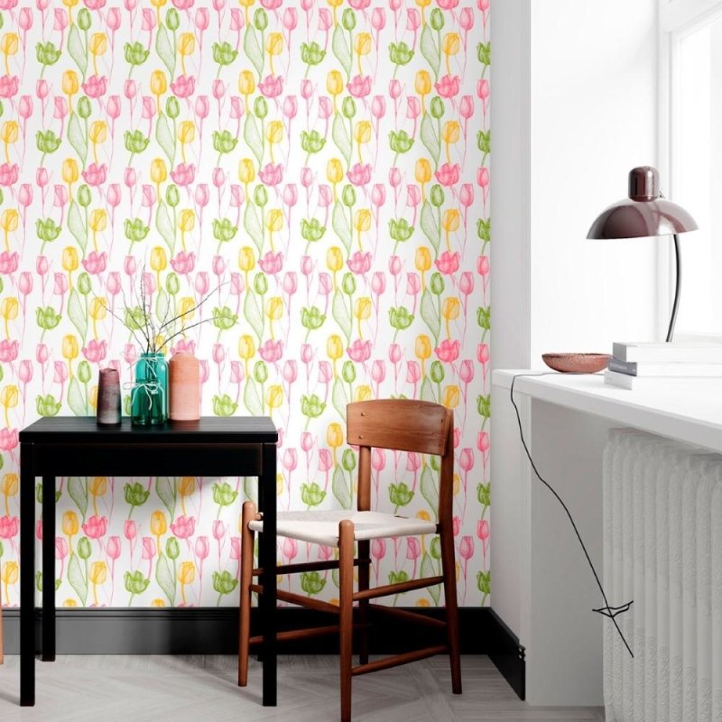 Papel de Parede Adesivo Floral Colorido N012117 - Papel na Parede