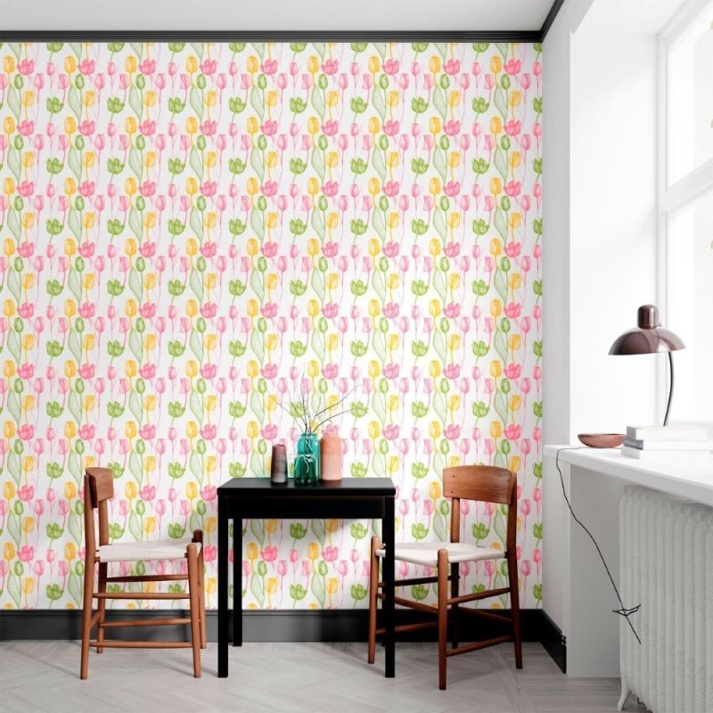 Papel de Parede Adesivo Floral Colorido N012117 - Papel na Parede