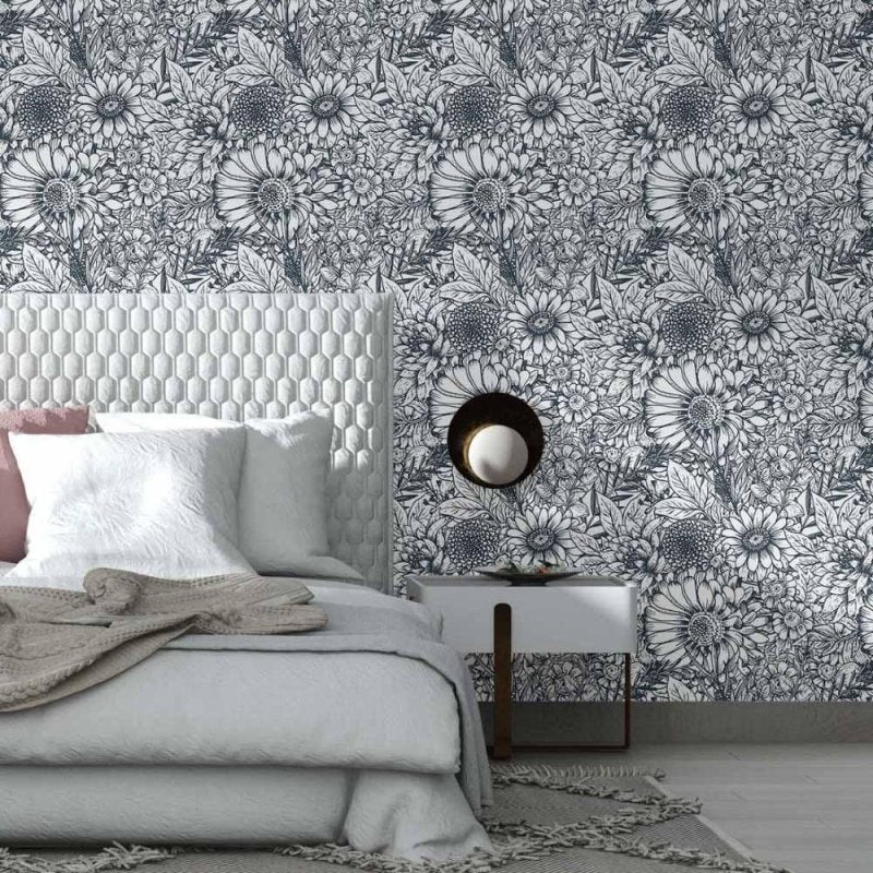 Papel de Parede Adesivo floral colorir N014147 - Papel na Parede