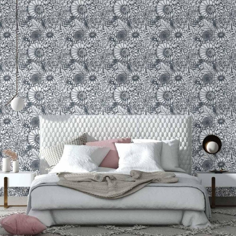 Papel de Parede Adesivo floral colorir N014147 - Papel na Parede