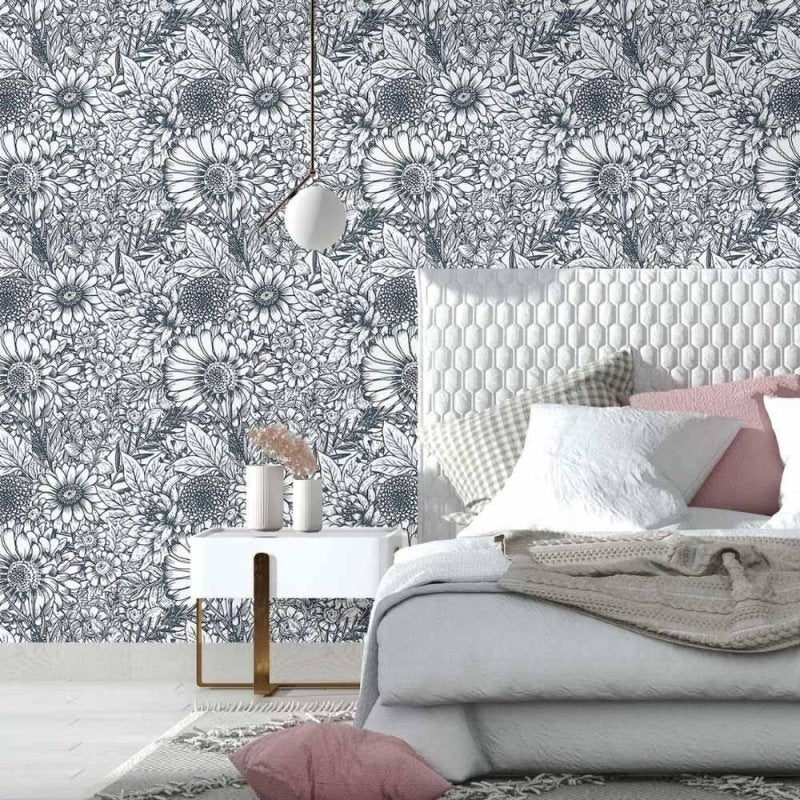 Papel de Parede Adesivo floral colorir N014147 - Papel na Parede
