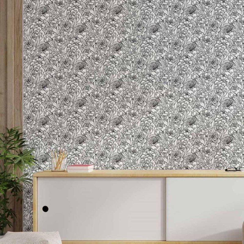 Papel de Parede Adesivo floral colorir N014148 - Papel na Parede
