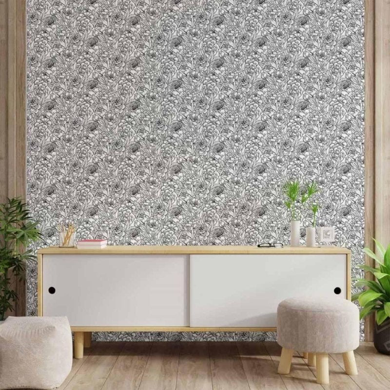 Papel de Parede Adesivo floral colorir N014148 - Papel na Parede