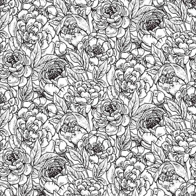 Papel de Parede Adesivo floral colorir N014148 - Papel na Parede